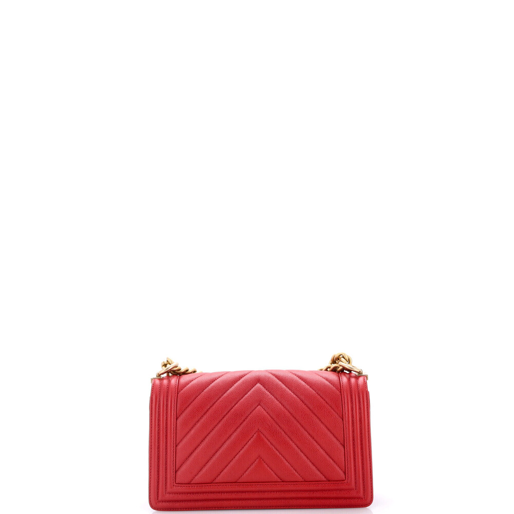 Chanel Old Medium Boy Flap Bag Chevron Caviar - Picture 3 of 7